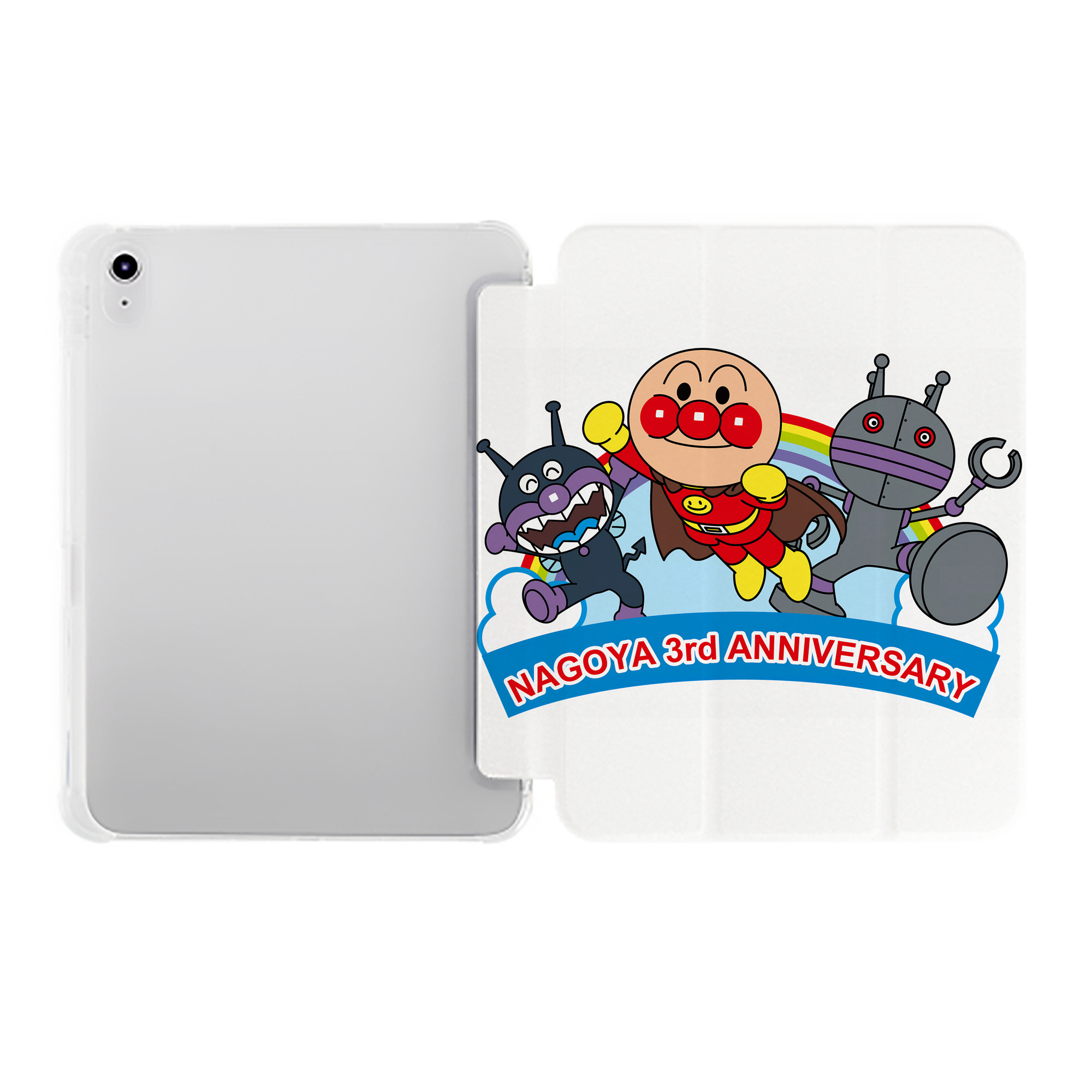（画像用） アンパンマン Anpanman IPad ケース ペン収納付き 三つ折りスタンド PUレザー×シリコン 対応機種9.5/10.5/10.9インチ
